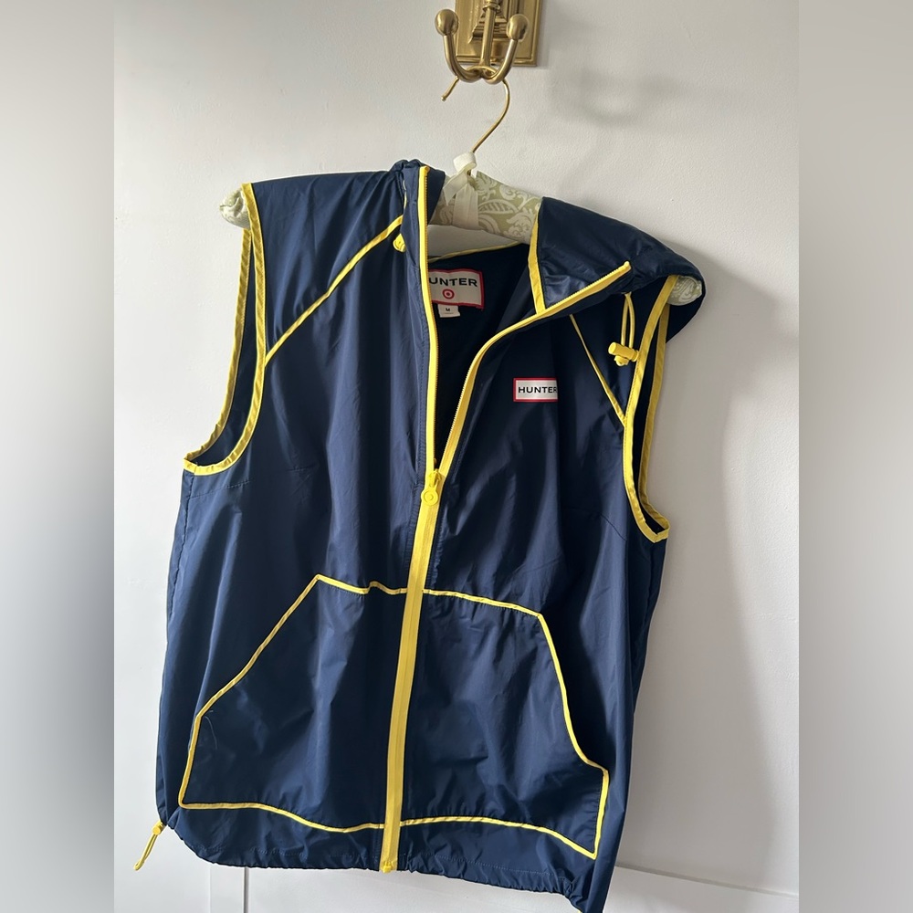 Hunter Blue Vest with Yellow Accents